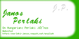 janos perlaki business card